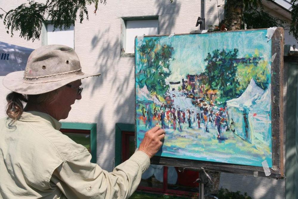 Dan Grays painting at Arts on the Avenue